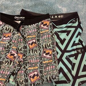 Billabong and Vissla Patterned Board Shorts